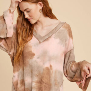V-Neck Tie Dye Top