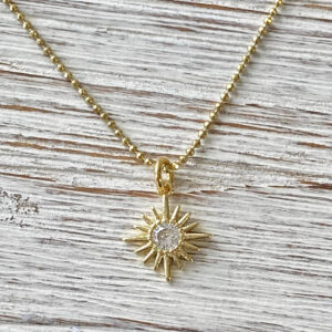 Dainty sun charm necklace